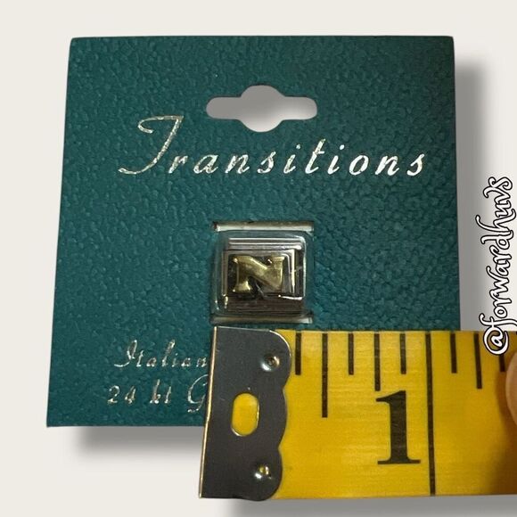 Bundle Sale 3 for $15 | Transitions Italian “N” Charm 24 Kt Gold Plated - Picture 7 of 8